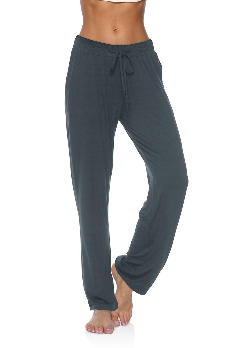 DIBAOLONG Womens Yoga Pants Wide Leg Comfy Drawstring Loose Straight Lounge Running Workout Legging Deep Gray XL - Image 2